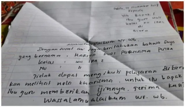 Nostalgia Surat Izin Nggak Masuk Sekolah yang Kelewat Jujur 20