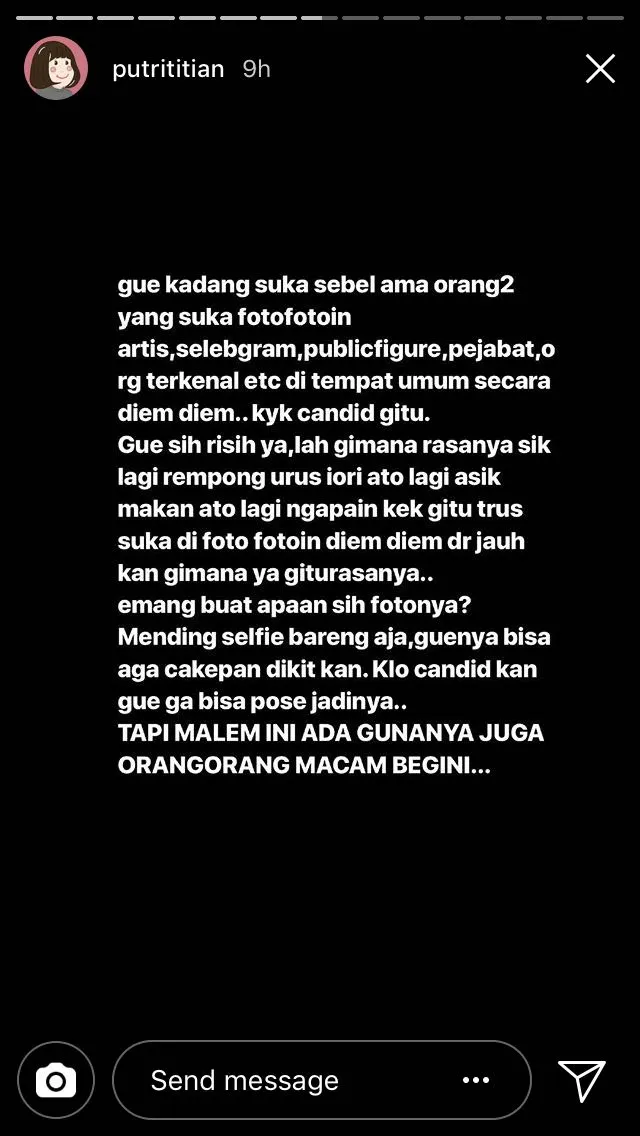 Begini Cara Putri Titian Merespons