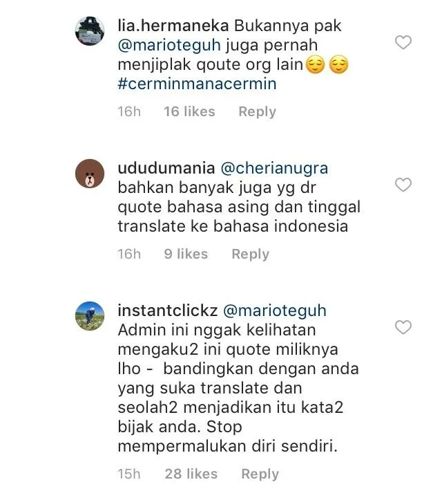 Mario Teguh Kena Semprot Warganet Setelah Ia Minta Akun IG Lain untuk Cantumkan Namanya dalam Quotes 6
