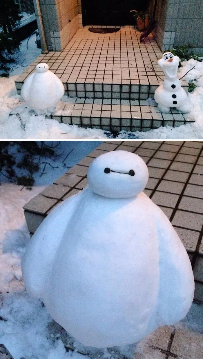 10 Foto Boneka Salju Pasca Hujan Salju Ekstrem di Jepang. Kreatif Banget Sih Mereka! 13