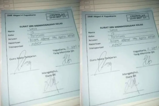 Nostalgia Surat Izin Nggak Masuk Sekolah yang Kelewat Jujur 17