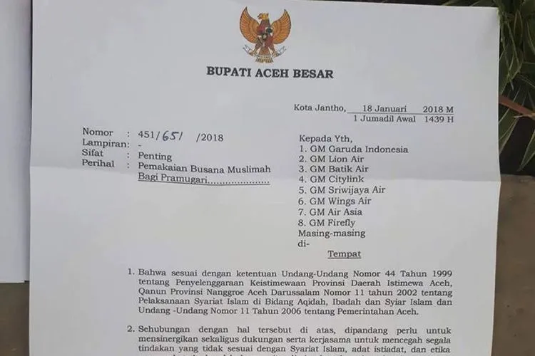 Pramugari yang Akan ke Aceh Diimbau untuk Menggunakan Hijab. Begini Respons dari Maskapai! 4