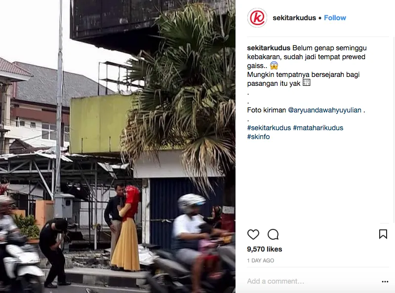 Antara Unik atau Miris, Prewedding Pasangan Ini Digelar di Depan Bangunan yang Baru Terbakar. Biar Apa sih? 4