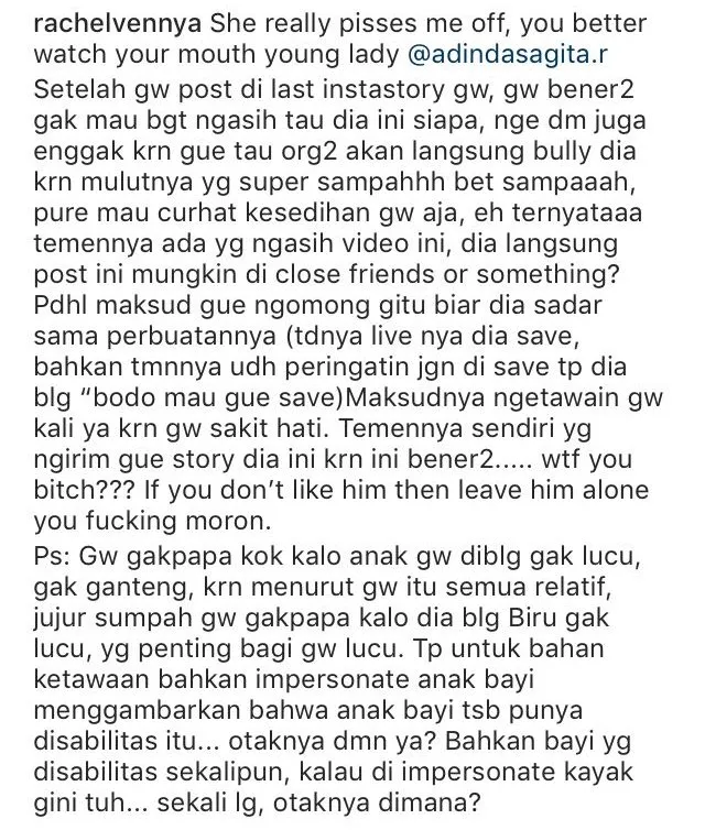Nggak Suka Sama Rachel Vennya, Cewek Ini Malah Bikin Video yang Ngebully Baby Xabiru. Tega Banget! 4