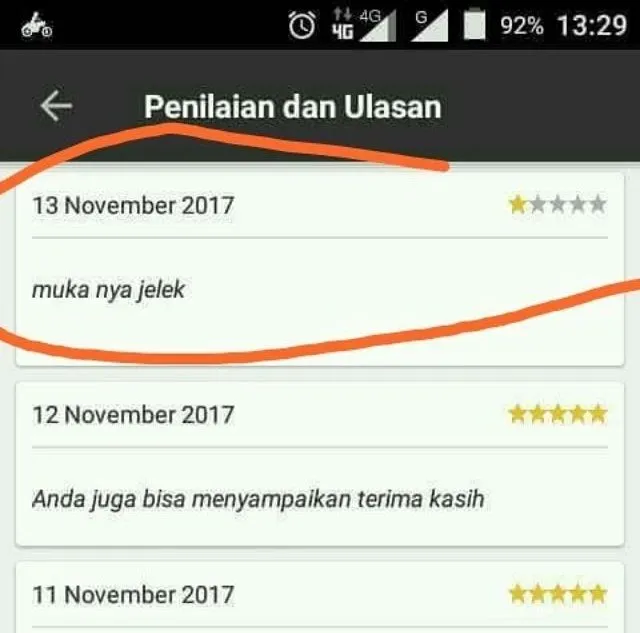 13+ Macam Review Pelanggan Ojek Online. Dari yang Kocak Sampai Bikin Abangnya Kehilangan Pekerjaan 17