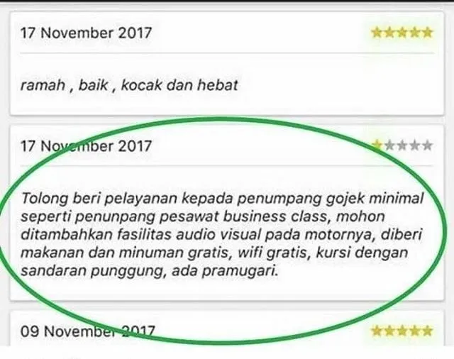 13+ Macam Review Pelanggan Ojek Online. Dari yang Kocak Sampai Bikin Abangnya Kehilangan Pekerjaan 20