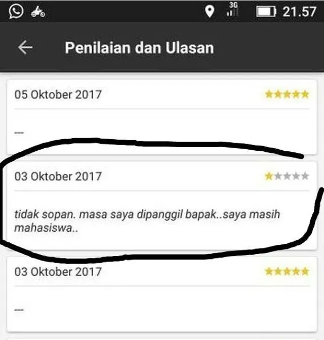 13+ Macam Review Pelanggan Ojek Online. Dari yang Kocak Sampai Bikin Abangnya Kehilangan Pekerjaan 21