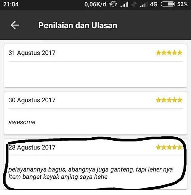 13+ Macam Review Pelanggan Ojek Online. Dari yang Kocak Sampai Bikin Abangnya Kehilangan Pekerjaan 25