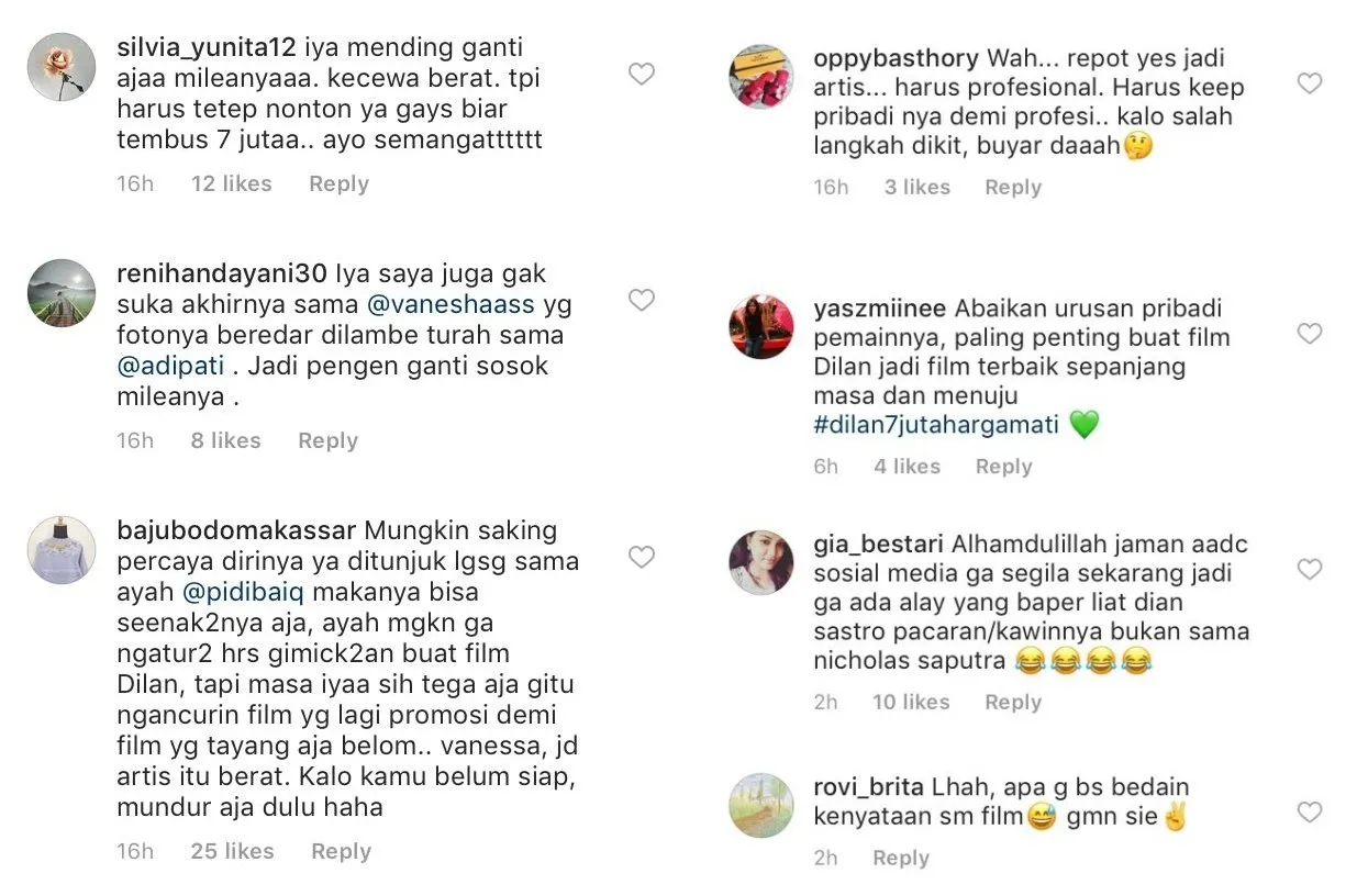 Fans Dilan Dibikin 'Nyesek' dengan Foto Mesra Vanesha-Adipati Dolken. Kenapa Mesti Kecewa Coba? 6