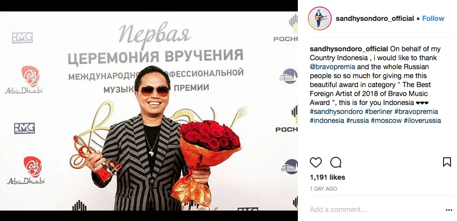 Tanpa Banyak Gimmick, Sandhy Sandoro Raih Prestasi Gemilang di Ajang Penghargaan Musik Internasional 4