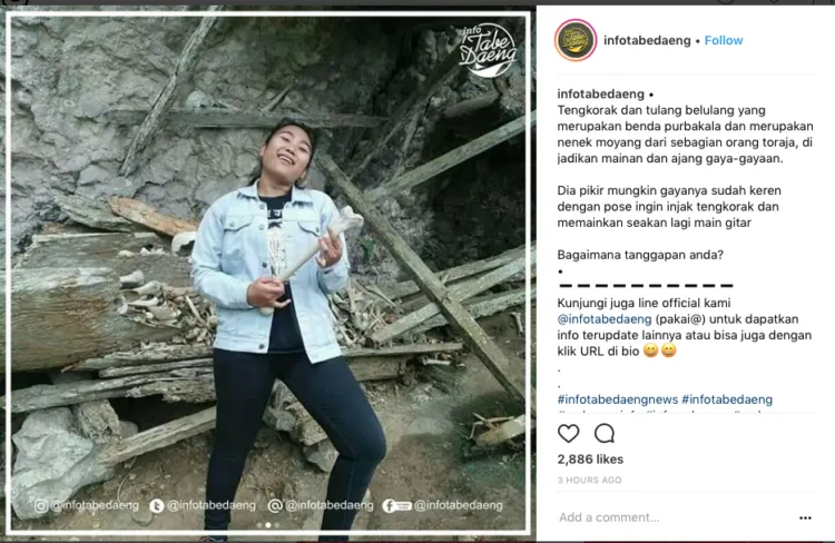 Norak, Traveler Ini Berpose Menginjak-Injak Tulang di Makam Toraja. Jangan Ditiru Deh ya! 3