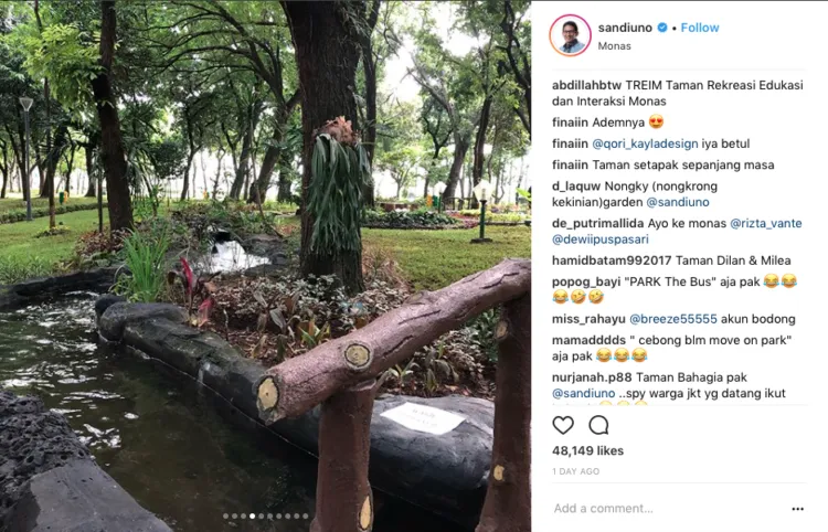 Hore, Sandiaga Uno Resmikan Taman di Barat Monas. Jakarta Punya Taman yang Instagramable Nih! 6