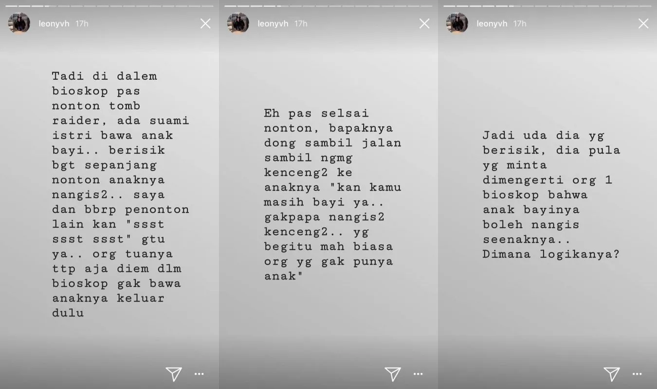 Leony Eks Trio Kwek-Kwek Bagikan Cerita Soal Orangtua yang Bawa Bayi ke Bioskop. Salah Siapa? 5