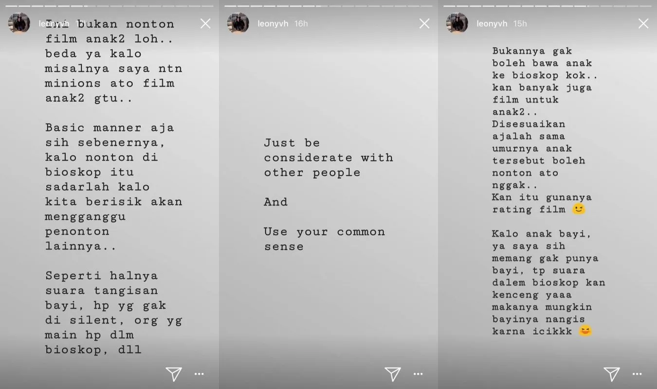 Leony Eks Trio Kwek-Kwek Bagikan Cerita Soal Orangtua yang Bawa Bayi ke Bioskop. Salah Siapa? 6