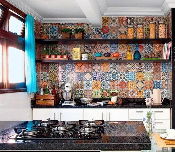 11 Inspirasi Keramik Dapur yang Dipasang di Dinding. Motifnya Artistik! 22 keramik dapur minimalis