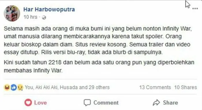 15 Pesan dari Warganet buat yang Sudah Nonton Infinity War. Banyak Banget yang Takut Lihat Spoiler~ 26