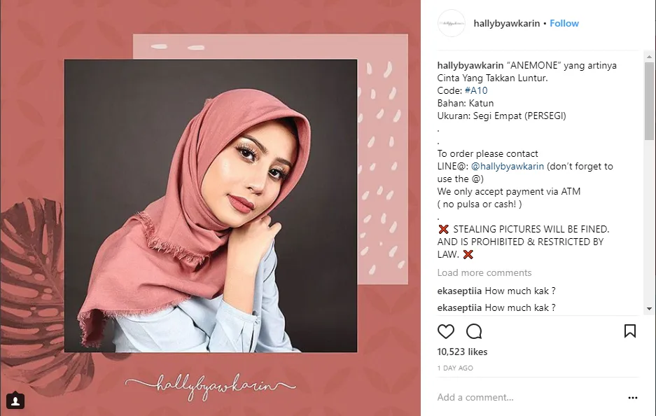 Menebak Alasan Awkarin Berjualan Hijab Sekaligus Jadi Modelnya. Bisnis Saja atau Keinginan Tulus, Ya? 15