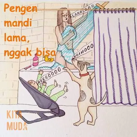 18 Ilustrasi Lucu Perjuangan Ibu Muda yang Baru Punya Momongan. Ternyata Nggak Gampang, Ya? 31