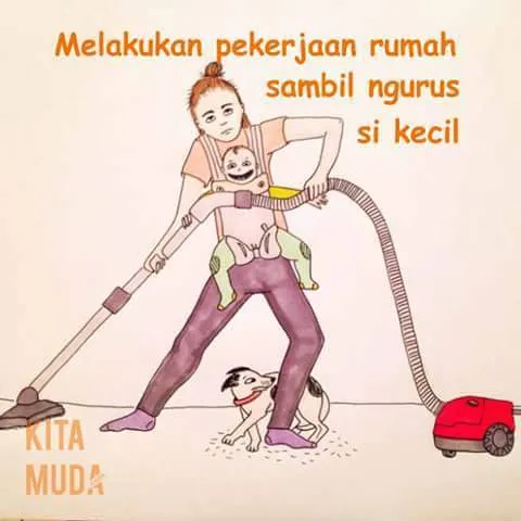 18 Ilustrasi Lucu Perjuangan Ibu Muda yang Baru Punya Momongan. Ternyata Nggak Gampang, Ya? 35