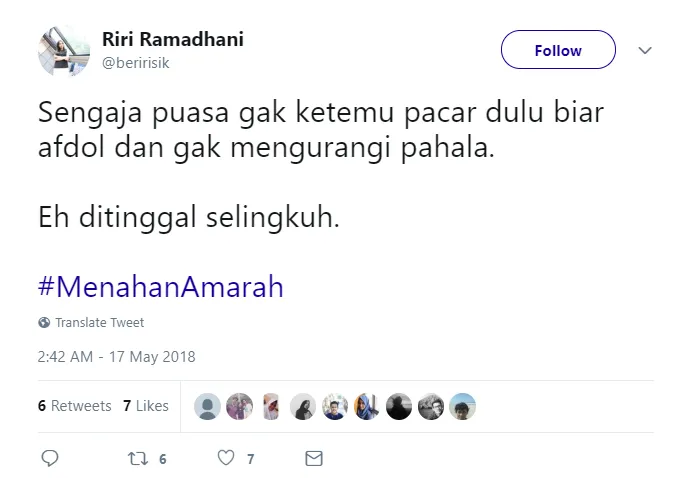 20+ Jokes #Menahanmarah Ala Warganet ini Kocak Banget. Orang Puasa Memang Harus Sabar Sih 31
