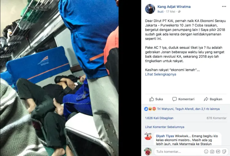 Niat Protes Fasilitas Kereta Ekonomi yang Dia Anggap Nggak Nyaman, Pria Ini Malah Dibully Netizen! 5