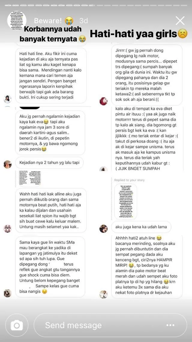Berbagi Cerita Soal Bapak-Bapak Mesum di Jalan, IG Stories Gadis ini Menguak Banyak Kejadian Serupa 24