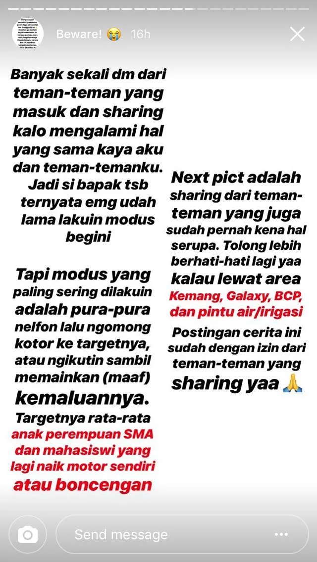 Berbagi Cerita Soal Bapak-Bapak Mesum di Jalan, IG Stories Gadis ini Menguak Banyak Kejadian Serupa 26
