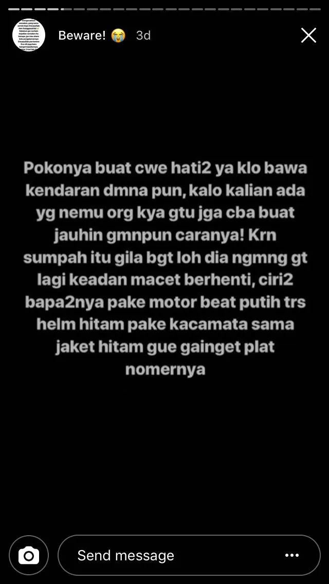 Berbagi Cerita Soal Bapak-Bapak Mesum di Jalan, IG Stories Gadis ini Menguak Banyak Kejadian Serupa 18