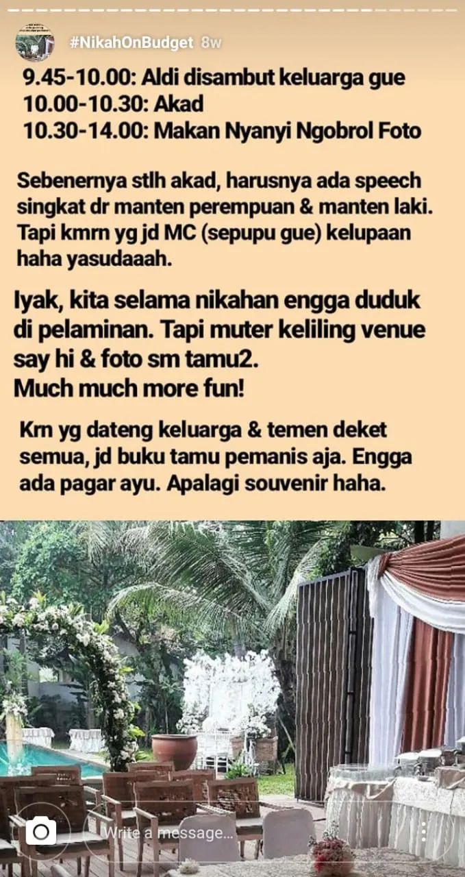 Inspirasi Perencanaan Nikah On Budget Ala Julia Jasmine. Pantas Saja Viral, Jadi Hemat Sih 38