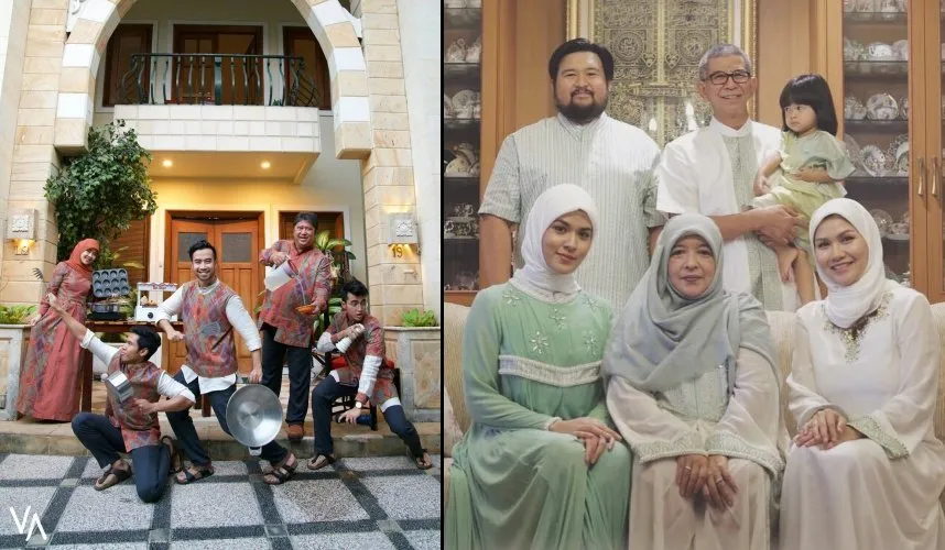 12 Baju Lebaran Keluarga Selebritas Ini Bisa Disontek Modelnya. Makin Kompak Pas Foto Bersama