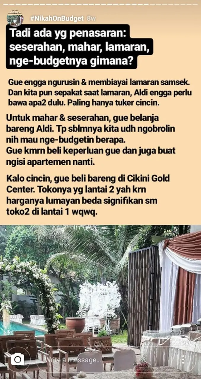 Inspirasi Perencanaan Nikah On Budget Ala Julia Jasmine. Pantas Saja Viral, Jadi Hemat Sih 37