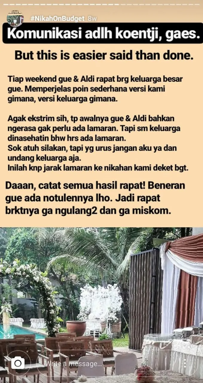 Inspirasi Perencanaan Nikah On Budget Ala Julia Jasmine. Pantas Saja Viral, Jadi Hemat Sih 35
