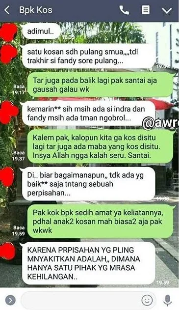 18 Percakapan Kocak Anak Kuliah dengan Bapak Kosan. Akrab Banget Sih, Dijadiin Tempat Curhat, Kan~ 31