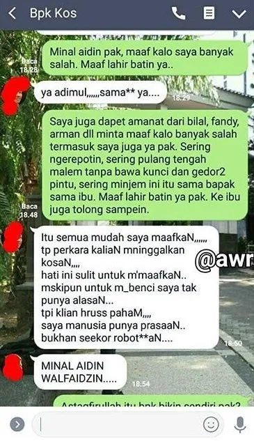 18 Percakapan Kocak Anak Kuliah dengan Bapak Kosan. Akrab Banget Sih, Dijadiin Tempat Curhat, Kan~ 32