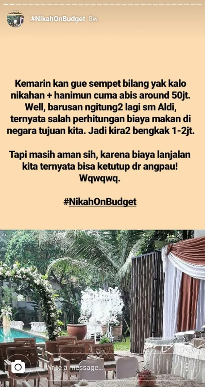 Inspirasi Perencanaan Nikah On Budget Ala Julia Jasmine. Pantas Saja Viral, Jadi Hemat Sih 23