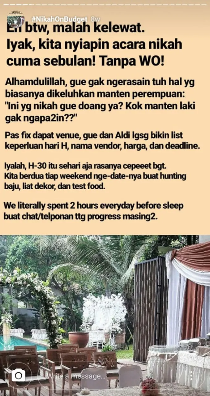 Inspirasi Perencanaan Nikah On Budget Ala Julia Jasmine. Pantas Saja Viral, Jadi Hemat Sih 26