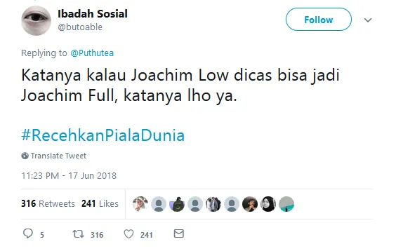 20 Tagar #RecehkanPialaDunia ini Mungkin Bisa Sedikit Obati Kecewa Karena Jagoanmu Kalah. Kocaklah~ 34