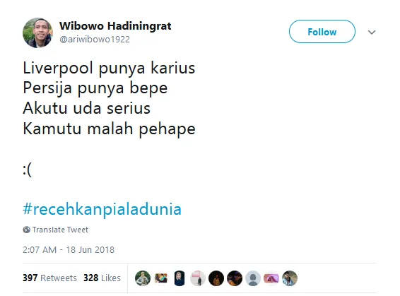 20 Tagar #RecehkanPialaDunia ini Mungkin Bisa Sedikit Obati Kecewa Karena Jagoanmu Kalah. Kocaklah~ 22