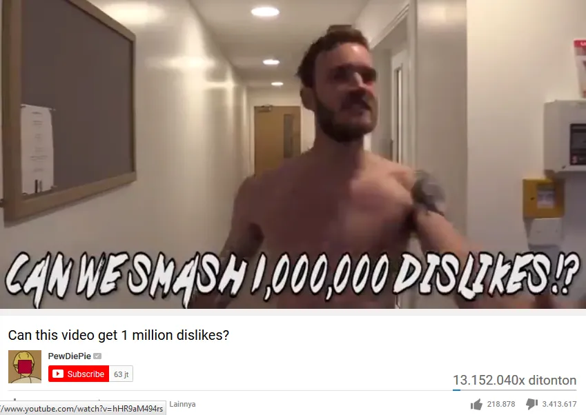 11+ Video di YouTube yang Paling Banyak Mendulang 'Dislike' dari Penonton. Ada Saja sih Alasannya~ 16