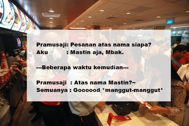 11 Rekomendasi Nama Gokil yang Bisa Dipakai Saat Pesan Makanan. Asal Jangan Sampai Lupa Ambilnya sih 17