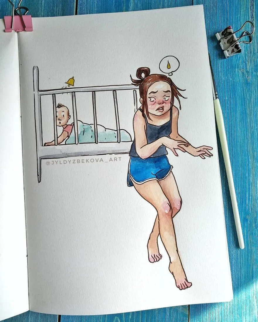 9 Ilustrasi Lucu Ibu Rumah Tangga Kalau Punya Dua Anak yang Usianya Deketan. Jadi Gemes Sendiri! 16