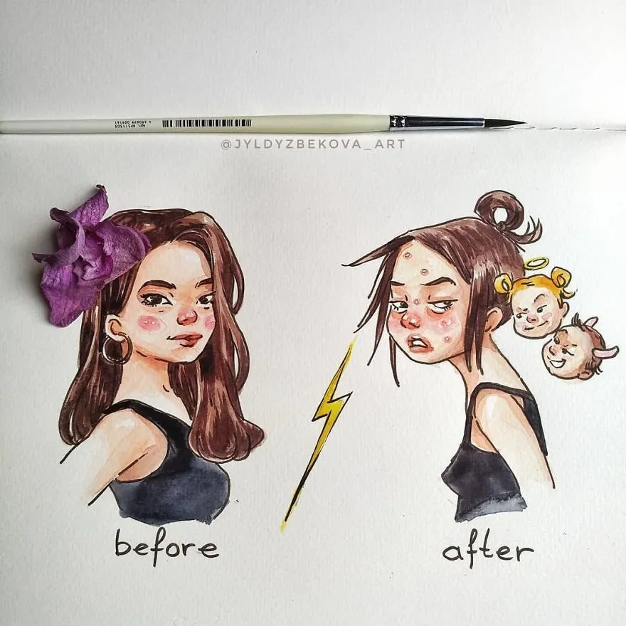 9 Ilustrasi Lucu Ibu Rumah Tangga Kalau Punya Dua Anak yang Usianya Deketan. Jadi Gemes Sendiri! 15