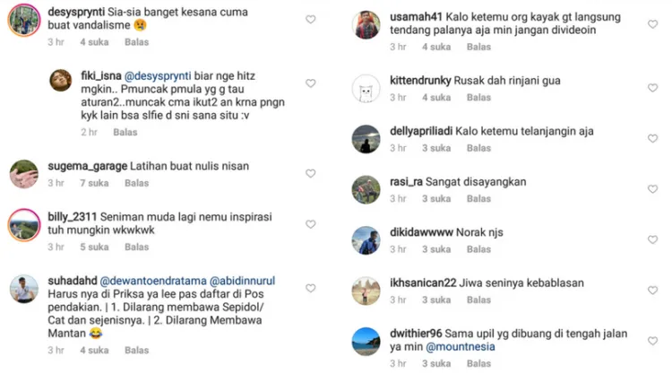 Seorang Pendaki Melakukan Vandalisme di Gunung Rinjani. Wah Norak Banget Sih Pendaki Ini ya! 3