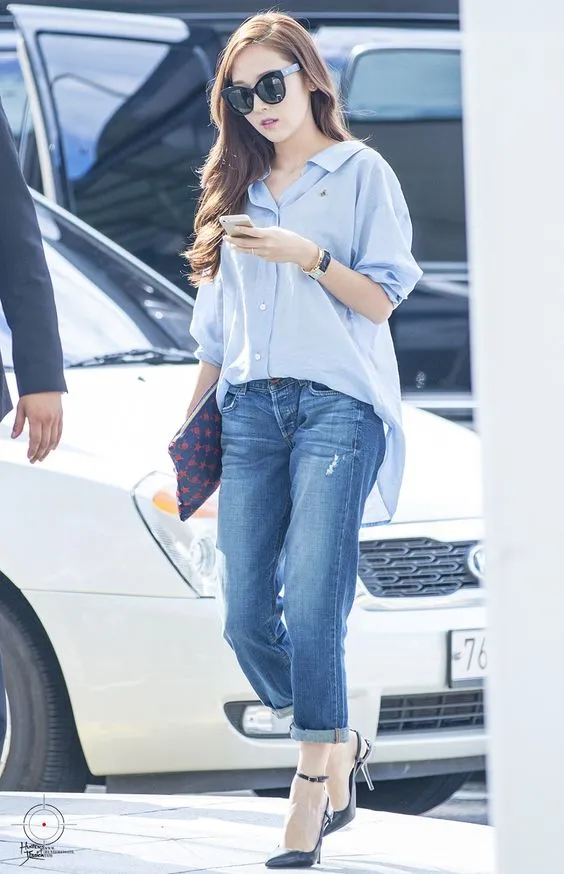 10+ Ide OOTD Celana Boyfriend ala Cewek Korea 15