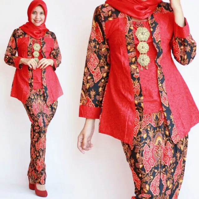 Inspirasi Tampil Meriah dengan Batik Merah. Dipakai Kondangan atau Perayaan Serba Wah 26