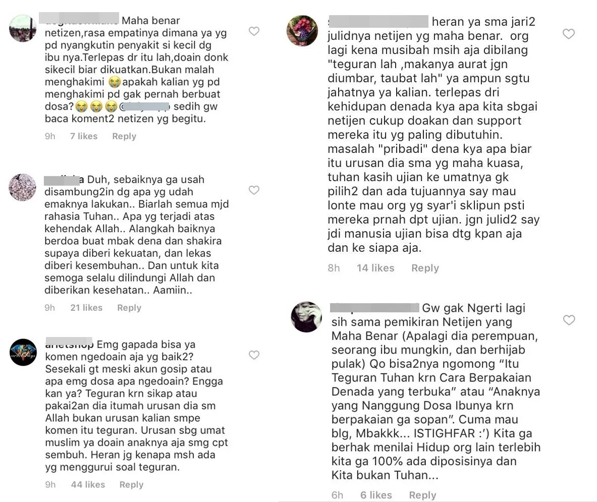 Anak Kena Leukemia Dianggap Teguran Tuhan oleh Oknum, Warganet Kuatkan dan Dukung Denada 4