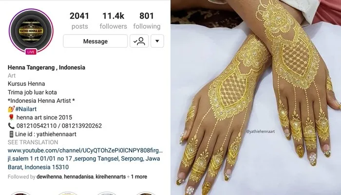 Cek 6 Henna Artist Rekomendasi Hipwee yang Tenar di Instagram Ini. Tak Hanya Wajah, Tanganmu Juga Bisa Jadi Cantik 8