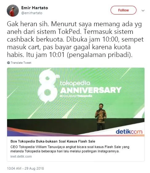 Pecat Puluhan Karyawan, Tokopedia Akui Adanya Kecurangan Sewaktu Flashsale. Pantesan Langsung Abis 5