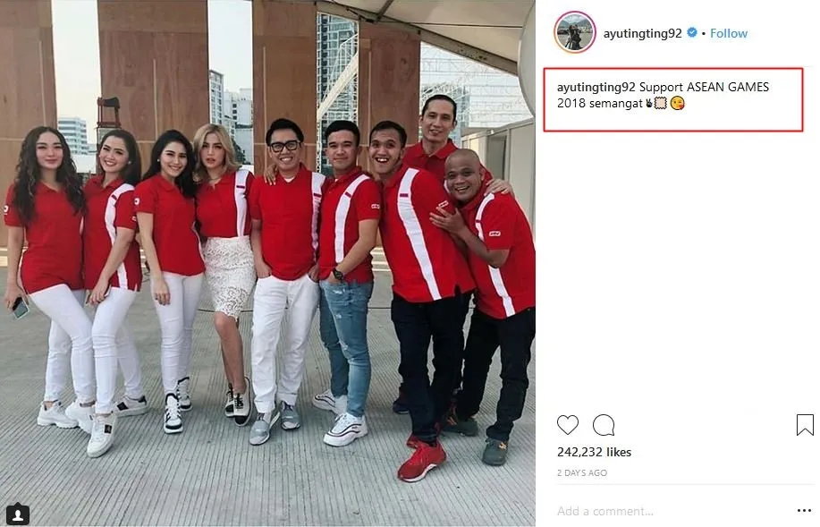 Sudah Tiga Hari, Warganet 'Buru' Postingan Ayu Ting Ting yang Salah Tulis Asian Games jadi ASEAN Games 4