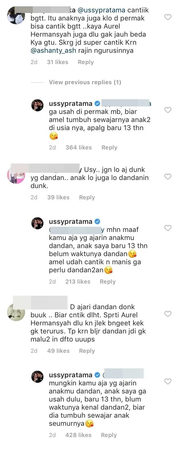 Putri Sulung Ussy Nggak Dandan, Dikritik Warganet. Tapi Kalau Nanti Dandan, Dibilang Cepet Dewasa :( 5
